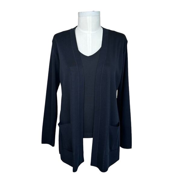 EXCLUSIVELY MISOOK Open Front Black Cardigan
Sweater Tunic Vintage Womens Size S - Picture 2 of 15